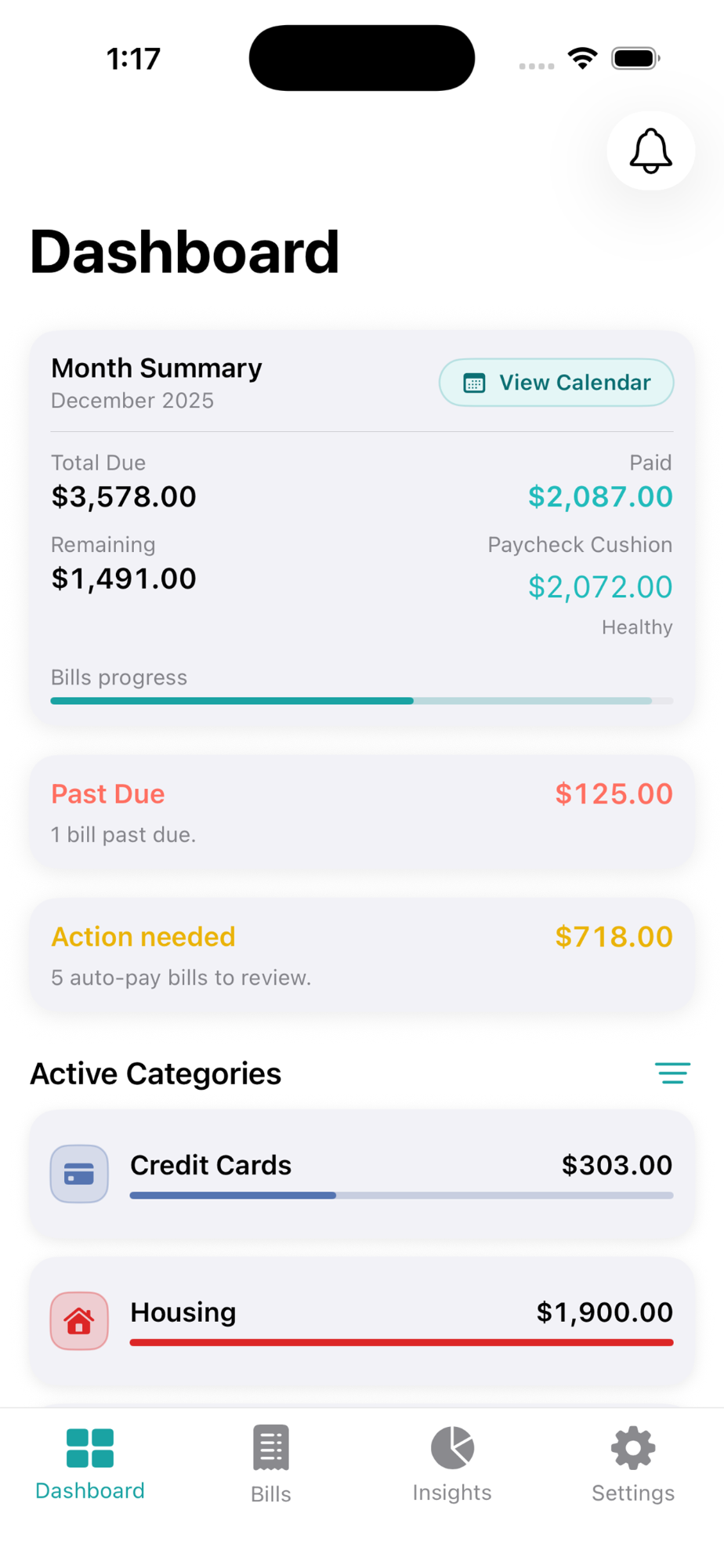 BillSense Dashboard